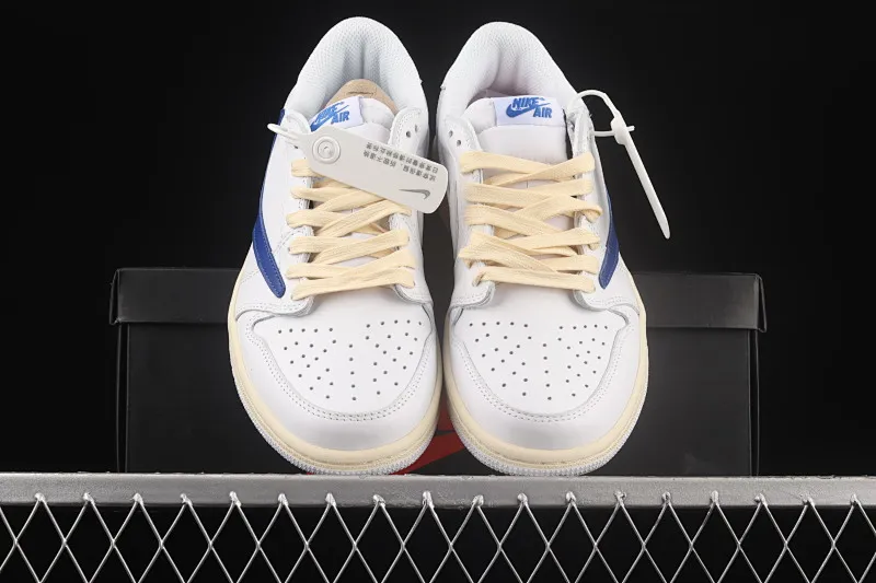 All categories Air Jordan Jordan series basketball shoes Air Jordan 1 Low Travi Scott x Fragment x Air Jordan 1 Low OG SP AJ1 Joe 1 Barb White Yellow Blue DM6839-186